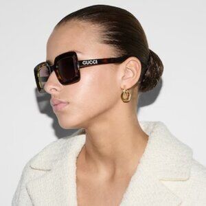 BRAND NEW Gucci GG1718S 002 Havana Brown Women Square Sunglasses GG 1718S
